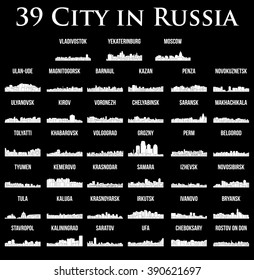 Conjunto de 39 ciudades de Rusia (Moscú, Ekaterinburgo, Vladivostok, Novosibirsk, Ufa, Grozny, Voronezh, Volgogrado, Kirov, Kaliningrado, Izhevsk, Rostov en Don, Belgorod, Novokuznetsk, Saransk, Belgorod)