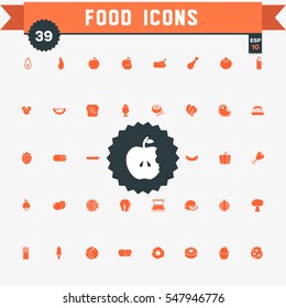 set of 39 food icons
