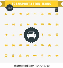 set of 39 transportation  icons