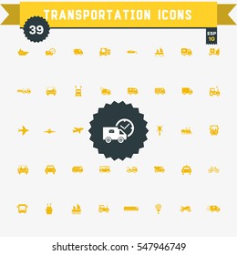 set of 39 transportation  icons