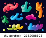 Set 3d abstract colorful twisted liquid shapes. Creative design elements. Vector modern gradient shapes elements for banner, background, poster 