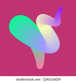 Fijar formas líquidas abstractas y retorcidas de color 3d. Elementos de diseño creativos. Elementos de degradado moderno vectorial para banner, fondo, afiche