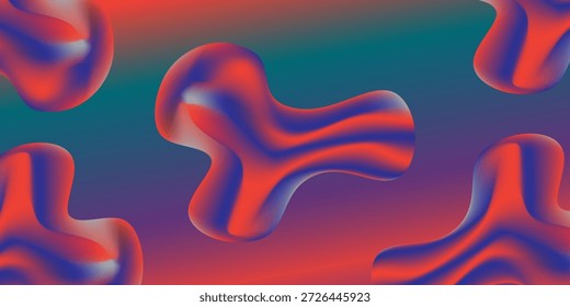 Conjunto de gradiente de forma fluida líquida abstracta 3d. Elemento de Colección para la ilustración de stock design.Vector.