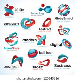 Set of 3d abstract vector icons