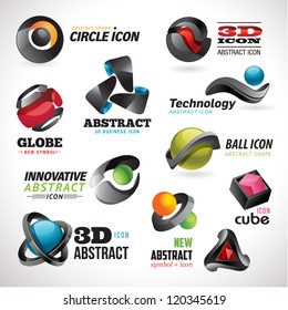 Set of 3d abstract vector icons