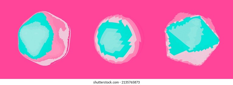 Set of 3D abstract vector low-poly elements: sphere and icosahedron. 