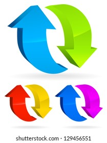 A Set of 3d arrow icons.