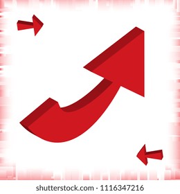 Set of 3d Arrow Vector Icons. Red Direction Symbol or Communication Sign Isolated on White Background