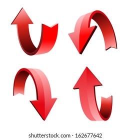Set of 3d arrow, vector illustration