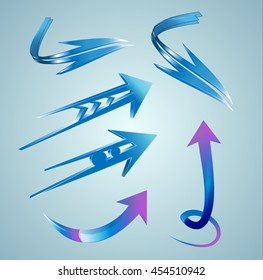 Set of 3D arrows.