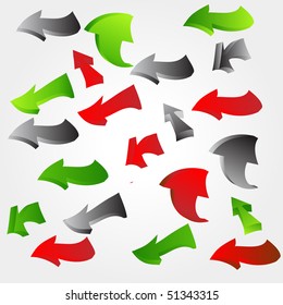 Set of 3d arrows