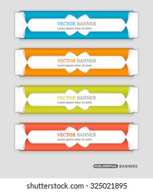 Set of 3d banners by arabesque designed rolled cover over white sheet