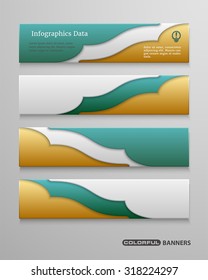 Set of 3d banners template with Islamic design