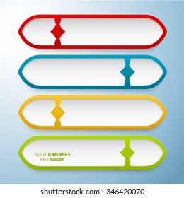Set of 3d banners template with Islamic design, easy to change color