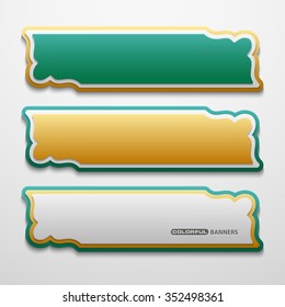 Set of 3d banners template with Islamic design