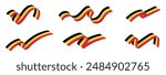 Set of 3d Belgium Flag Ribbons. Long Belgian flags, tri-color flag. 	
Belgian Flag ribbons isolated on white background. Editable Vector Illustration. EPS 10.