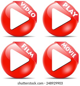Set of 3d buttons with shadow vector