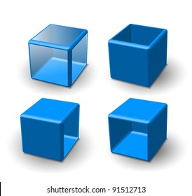 Set of 3d buttons. Vector illustration.
