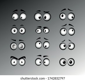 Set 3d Cartoon Eye In Vector de alta calidad original trendy vectorial set de ojos de dibujos animados.