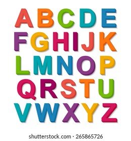 Set of 3D colorful alphabet