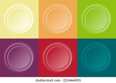 Conjunto de círculos 3D coloridos bordados elementos de fondo estilo de corte de papel. Se puede utilizar para imprimir, cubrir diseño, etiqueta de precio, afiche, web de banners, presentación de plantillas, etc. Ilustración vectorial