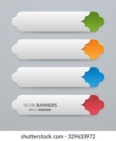 Set of 3d colorful horizontal banners with Persian ornamental design