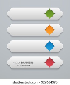Set of 3d colorful horizontal banners with arabesque design