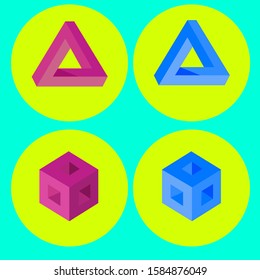 Set of 3d colorful shapes