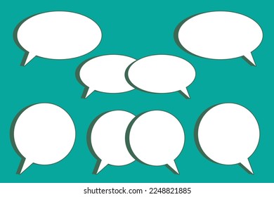 set of 3d colorful speech bubbles. Vector graphic