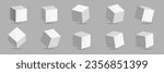 set of 3d cube different perspective. vector illustration