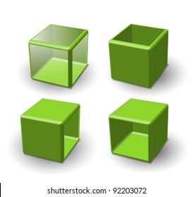 Set of 3d cube. Vector illustration.
