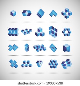 set 3D cubes icon ,Vector eps10