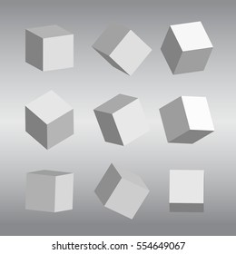 Set of 3D cubes vector