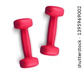 Set of 3d Dumbbells Set, Realistic Detailed Close Up View Isolated on White Background. Sport Element of Fitness Dumbbell, Vector illustration