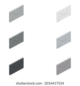 Conjunto de iconos de correo 3d envueltos. Símbolo de la letra.
