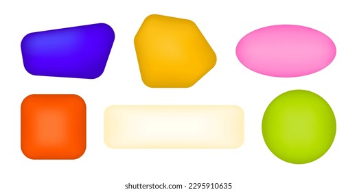 Conjunto de formas geométricas 3d en colores brillantes. Antecedentes abstractos para el diseño de venta, banner, afiche, publicidad. Cuadrado, círculo, polígono. Ilustración vectorial.