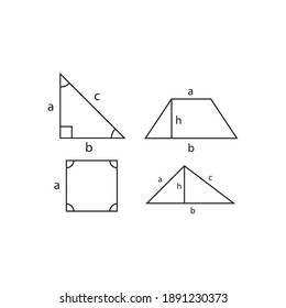 Conjunto de formas geométricas 3D. Vistas isométricas. La ciencia de la geometría y las matemáticas. Objetos lineales aislados en fondo blanco. Ilustración del vector