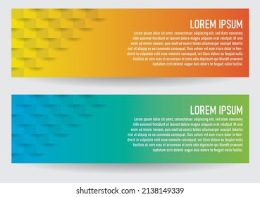 set of 3d geometrical cubes banners