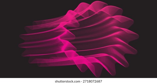 Satz von 3D-Glitch-Formen aus Mesh. Generative Grafiken für Datenvisualisierung und Analysethemen.

