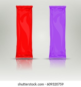 Set of 3d glossy pouch or pack.
