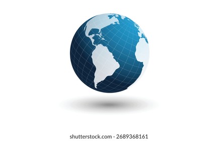 Conjunto de ilustraciones de globo 3D y brillante que muestran diferentes vistas del mundo sobre fondo blanco