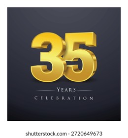 Un conjunto de números de oro 3D de 31 a 41 Ilustración vectorial de diseño de celebración.