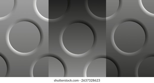 Set of 3D gradient circle frames background with copy space. Brown, purple and dark pink round podium in top view design, vector illustration