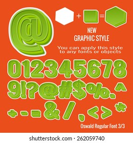 Set of 3d green letters and 3d green graphic style, vector. EPS10.