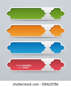Set of 3d greyscale banner frames with colorful fields