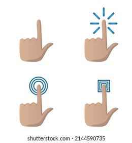 set of 3d icon vector illustration - Touch or click icon stock vector design. 3d hand pointing icon design. Eps 10
