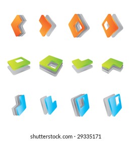 set of 3D icons, vector illustration