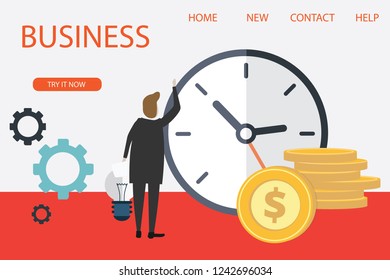 Set of 3d infographic business data analysis, Landing page template,charts and analyzing statistics, Business, workflow management and office situations, People interacting with a dashboard