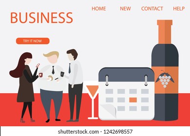 Set of 3d infographic business data analysis, Landing page template,charts and analyzing statistics, Business, workflow management and office situations, People interacting with a dashboard