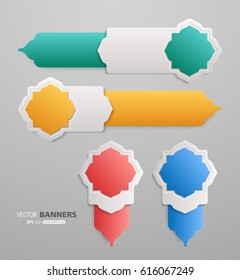 Conjunto de plantillas de tabulación de infografía 3d con diseño islámico